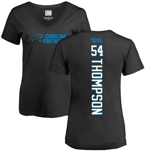Carolina Panthers Black Women Shaq Thompson Backer NFL Football #54 T Shirt